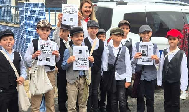 75 yil ilkokulu ogrencilerinden cocuk gazeteci etkinligi