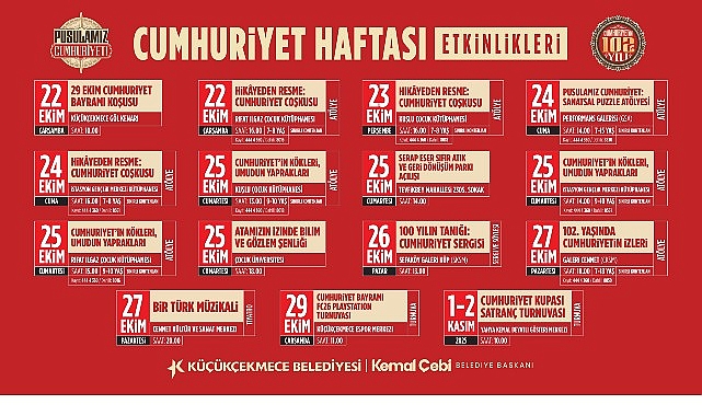 cumhuriyetin 102 yili kucukcekmecede bir dizi etkinlikle kutlanacak
