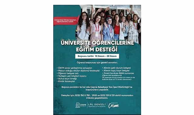cesme belediyesinden universiteli genclere egitim destegi