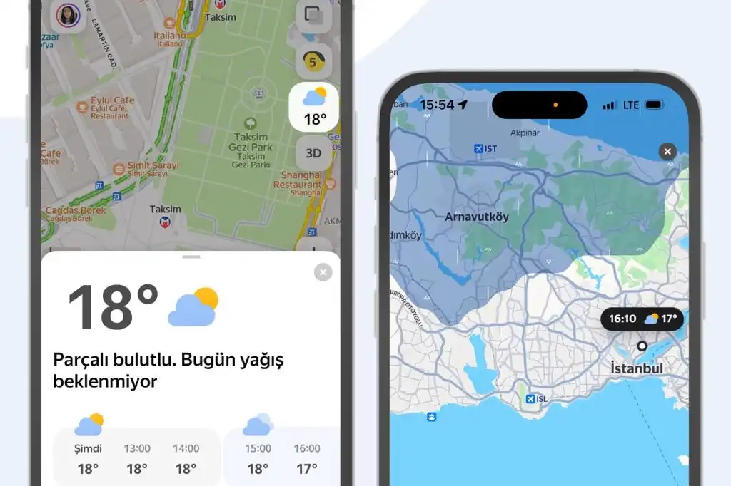 Yandex Maps’e Hava Tahmini Özelliği Eklendi