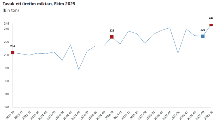 Tavuk Eti Üretimi 247 Bin Tonu Aştı, Yumurta Üretimi Azaldı