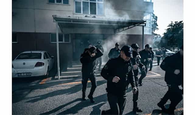 itfaiye ekiplerinden polis okulunda yangin tatbikati